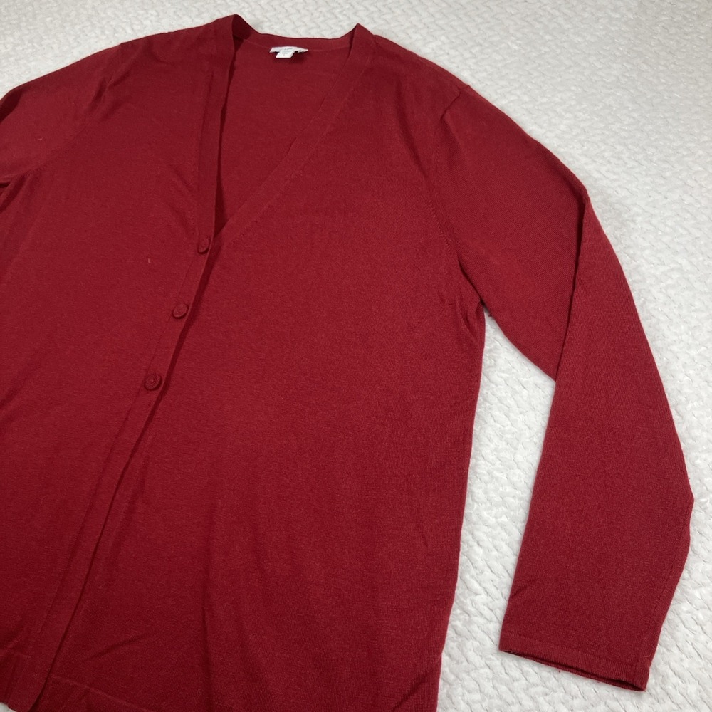J. Jill Cardigan Sweater Large Red Button Holidays‎ Christmas - Picture 4 of 12